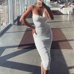 Adjustable ivory double layered dress NWT